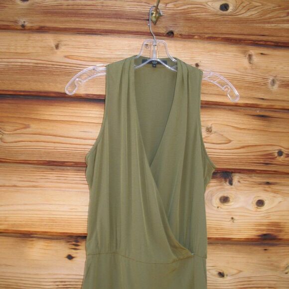 Tibi Olive Silk Faux Wrap Dress - Picture 5 of 9